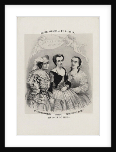 Caroline Miolan-Carvalho, Delphine Ugalde and Caroline Duprez in Le Nozze di Figaro by Wolfgang Am by Anonymous