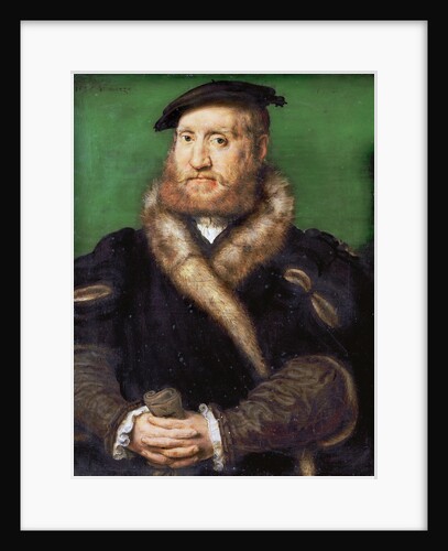 Portrait of a bearded man with fur coat by Anonymous