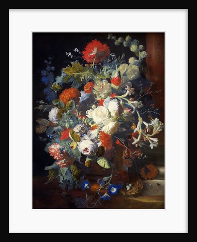 Bouquet of Flowers at a Column by Anonymous