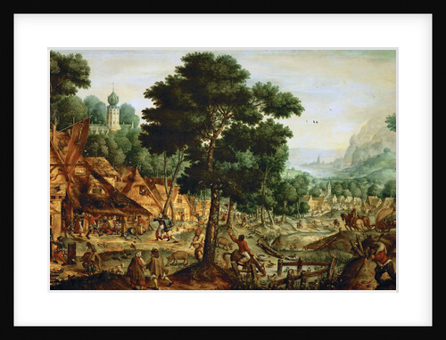 Flemish village life by Anonymous