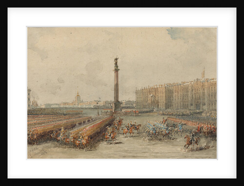 Parade of the Life-Guards Horse Regiment at the Palace Square by Anonymous
