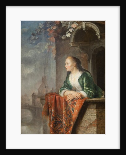 Young woman on a balcony, ca 1665 by Anonymous
