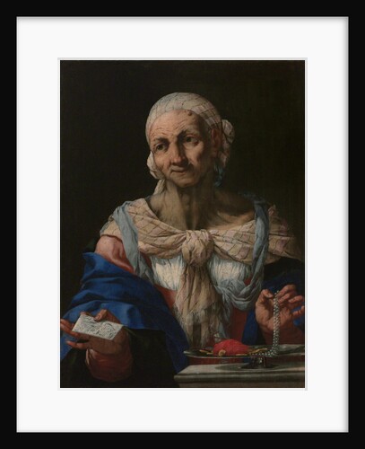 Old Woman with a Pearl Necklace and Letter (Vanitas), ca 1663 by Anonymous