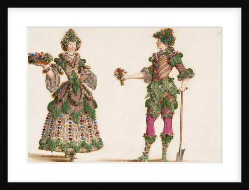 Gardeners. Costume design for Carnival celebrations of the Vienna court, c. 1680 by Anonymous