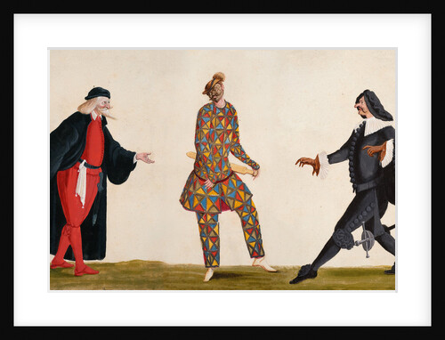 Pantalone, Arlecchino, Capitano, c. 1680 by Anonymous