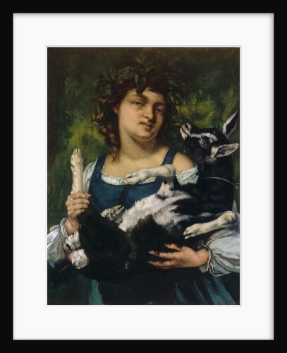 The Village Girl with a Goatling (La villageoise au chevreau), 1860 by Anonymous