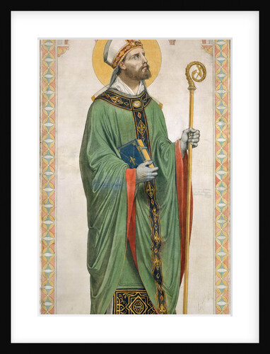 Saint Rupert of Salzburg. Cardboard for the windows of the Chapel of St. Ferdinand, 1842 by Anonymous