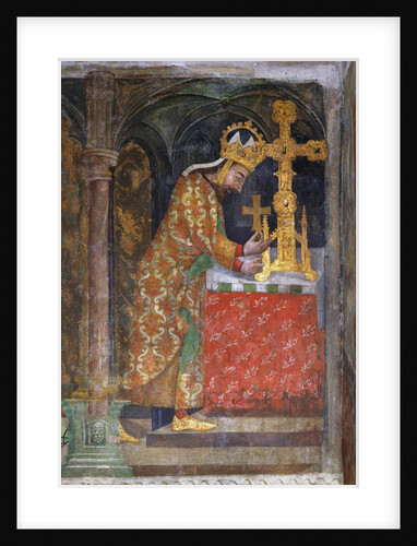 Charles IV places a splinter of the Holy Cross in a reliquary, c. 1360 by Anonymous