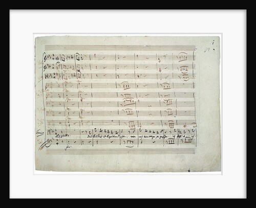 The autograph manuscript: The Magic Flute. Act I aria This portrait is enchantingly beautiful..., by Anonymous