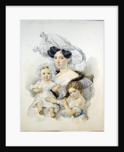 Portrait of Countess Elizaveta Nikolaevna Chernyshova, née Zotova, with daughters, c. 18 by Anonymous