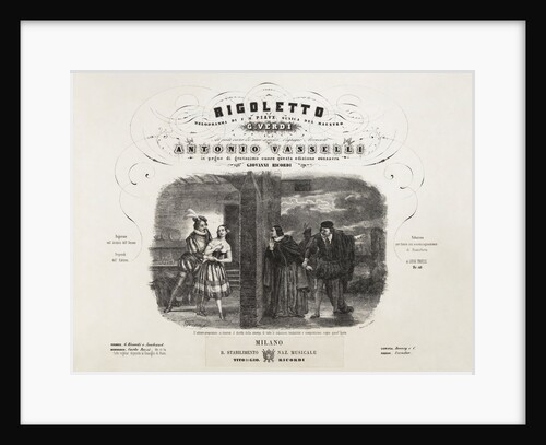 Cover of the first edition of the vocal score of opera Rigoletto by Giuseppe Verdi, 1852 by Anonymous