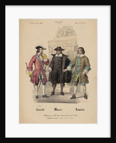 Costume design for the opera I masnadieri by Giuseppe Verdi, 1847-1848 by Anonymous