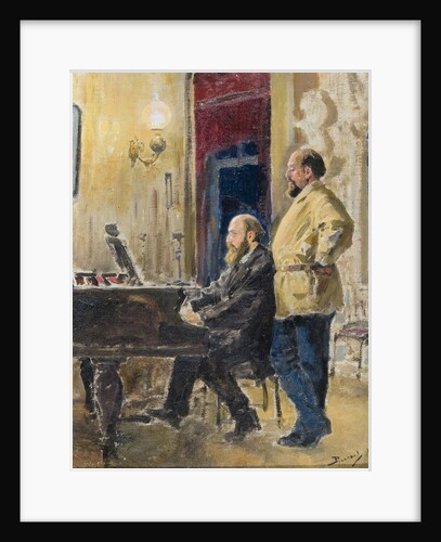 Pyotr Antonovich Spiro at piano and Savva Mamontov, 1882 by Anonymous