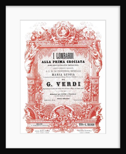 Cover of the vocal score of opera I Lombardi alla prima crociata by Giuseppe Verdi, 1861 by Anonymous