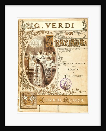 Cover of the vocal score of opera La Traviata by Giuseppe Verdi, 1853 by Anonymous