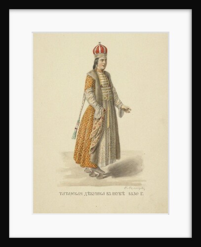 Kazan Tatar Girl in Fur Coat of 1830 by Anonymous