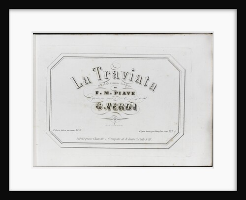 La Traviata: first edition of the original version, 1854 by Anonymous