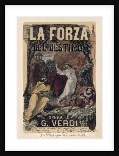 Poster for the opera La forza del destino by Giuseppe Verdi, c. 1870 by Anonymous