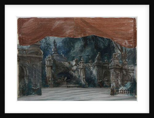 Set design for the Opera Don Carlos by Giuseppe Verdi. Paris, Théâtre de lOpéra-Le Peletier, 11.03 by Anonymous