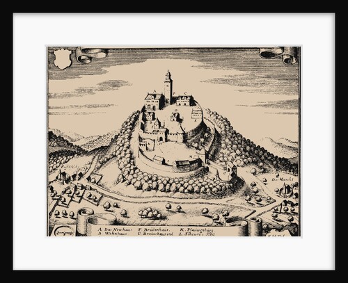 Rusteberg castle. Topographia Sueaviae, 1643 by Anonymous