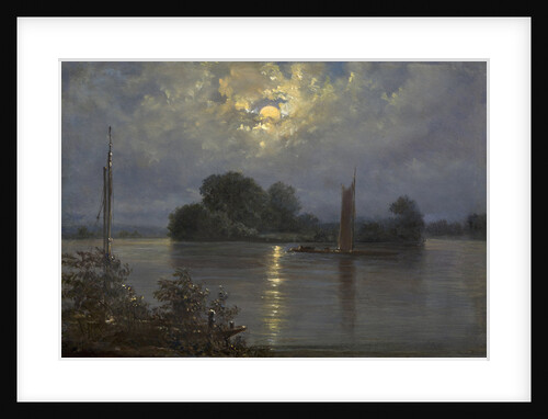 Full Moon near Pillnitz, by Anonymous