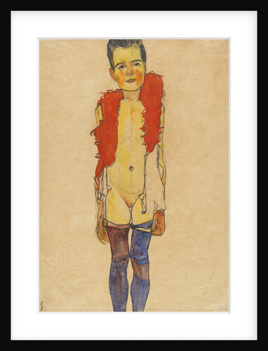 Girl with feather boa, 1910 by Anonymous