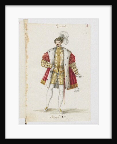Don Carlos. Costume design for the opera Ernani by Giuseppe Verdi, 1845 by Anonymous