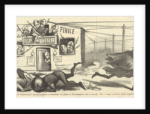 Caricature: Giuseppe Verdi and Teatro La Fenice, 1857 by Anonymous