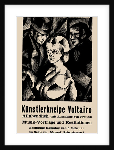 Poster for the opening of the Cabaret Voltaire on 1916-02-05, 1916 by Anonymous