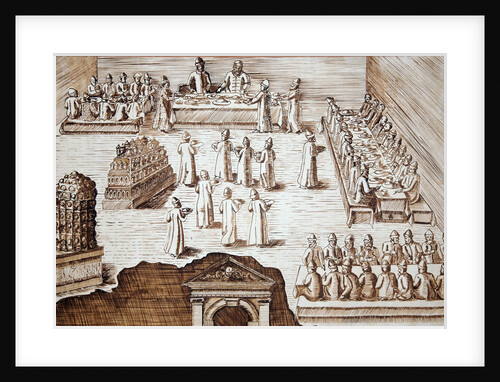 Feast in Alexandrovskaya village. Published by Jacob Ulfeldt, Second half of the16th cen by Anonymous