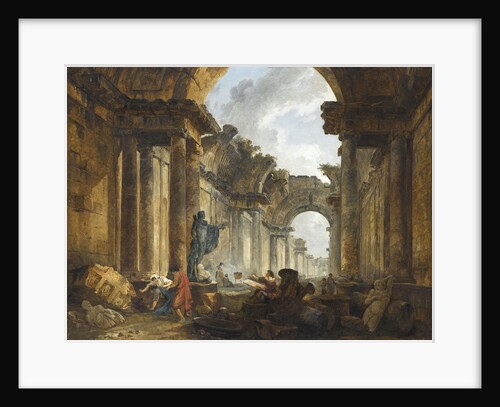 Imaginary View of the Grand Gallery of the Louvre in Ruins, 1796 by Anonymous