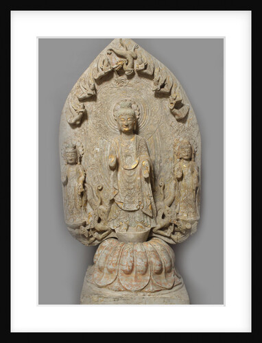Votive Stele with Buddha and two Bodhisattvas, 534-550 by Anonymous