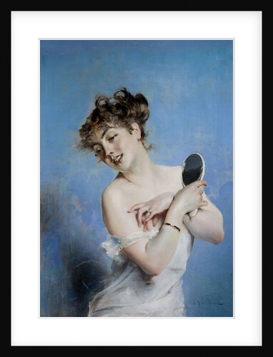La Toilette (Young Woman in Déshabillé with a Mirror), c. 1880 by Anonymous