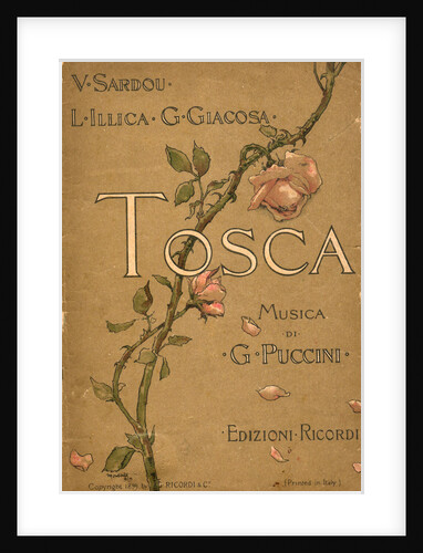 Cover of the Libretto of opera Tosca by Giacomo Puccini, 1899 by Anonymous