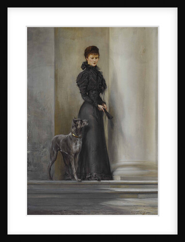 Empress Elisabeth of Austria at the Achilleion Palace main entrance by Anonymous