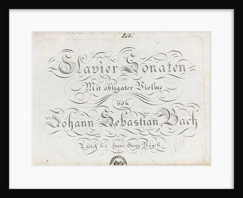 Title page of the six sonatas for violin and obbligato harpsichord, Between 1800 and 1805 by Anonymous
