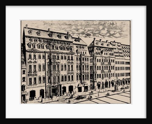 Katharinenstrasse in Leipzig. In the centre - Café Zimmermann, where the Collegium Musicum held week by Anonymous