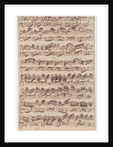 Autograph manuscript of the first page of the Allegro for harpsichord solo from the first version of by Anonymous
