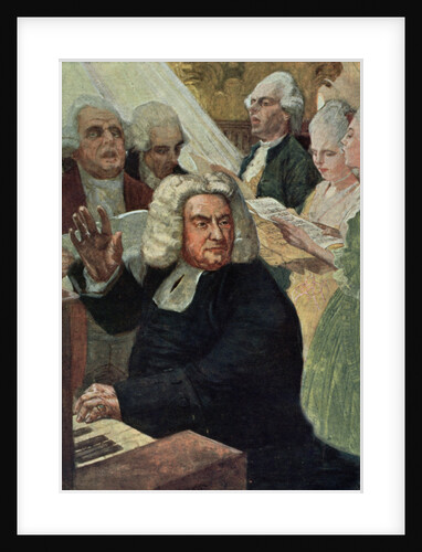 Johann Sebastian Bach at the organ by Anonymous