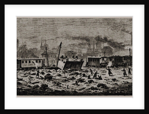 An explosion that destroyed the Tsars Alexander II  freight car, November 1979, 1880 by Anonymous