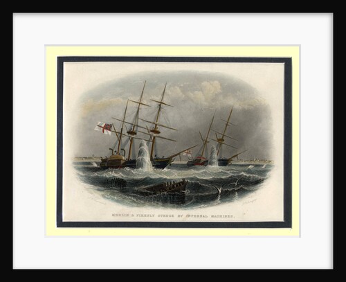 The mining of the Merlin and Firefly off Kronstadt on 9 June 1855, 1855-1856 by Anonymous