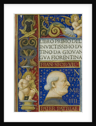 A leaf from the La Sforziada with the portrait of Francesco Sforza in the initial space, 1479 by Anonymous
