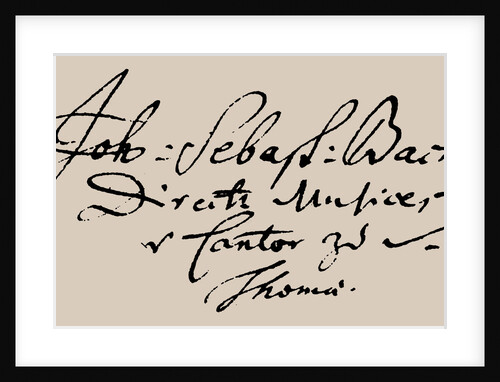 Signature of Johann Sebastian Bach by Anonymous