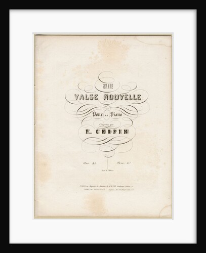 Cover page of first edition of the Grande Valse Nouvelle in A-flat Major, Op. 42, 1840 by Anonymous