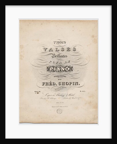 Cover page of the first German edition of the Trois Valses Brillantes, Breitkopf & Härtel, 1838 by Anonymous