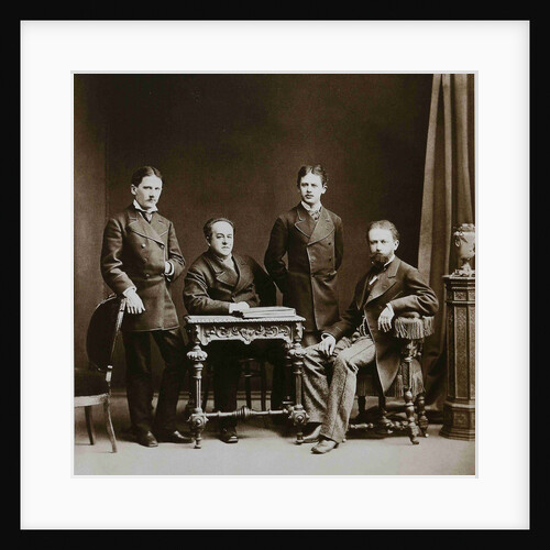 Pyotr Ilyich Tchaikovsky (right) with his Brothers Modest and Anatoly and N.D. Kondratyev, 1875 by Anonymous