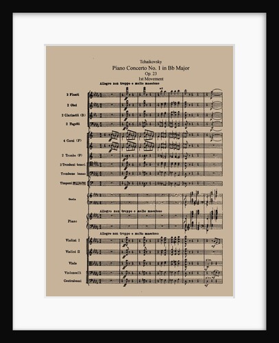 The Piano Concerto No. 1, Op. 23 by Pyotr Tchaikovsky, 1875 by Anonymous