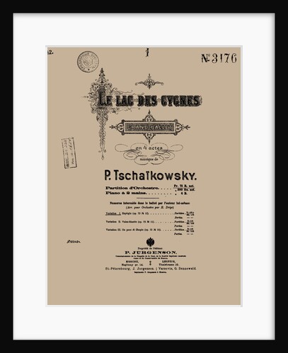 Cover of the score of the ballet Swan Lake by Pyotr Tchaikovsky, 1900 by Anonymous