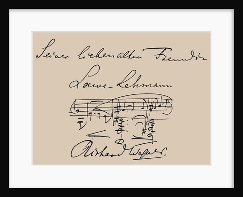 Musical quotation dedicated to the opera singer Lilli Lehmann by Anonymous