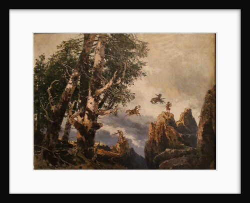 The Valkyries rock. Set design for Act III of opera Die Walküre by Richard Wagner. Bayreuth, 1896, by Anonymous